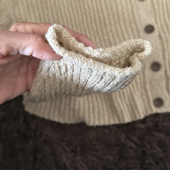 Urban Outfitters Cropped Collared Cardigan Sweater in Light Sand-Size Small NWOT - Picture 7 of 10